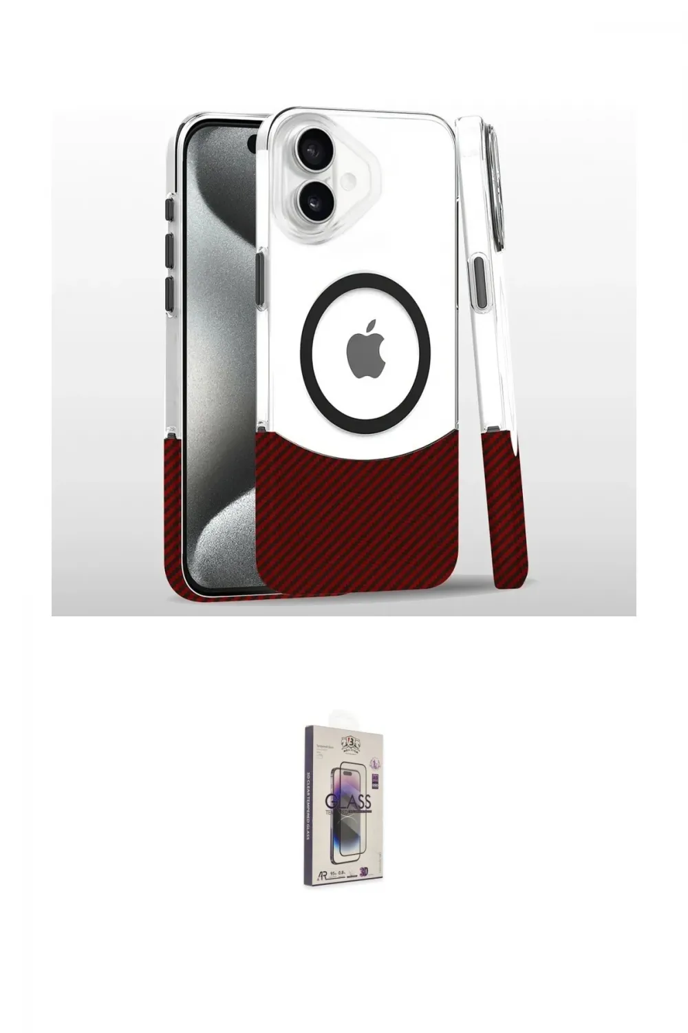 ieg™ iPhone 16 Plus Kılıf İz Asil Prime - Siyah Bilvis 3D Cam Ekran Koruyucu