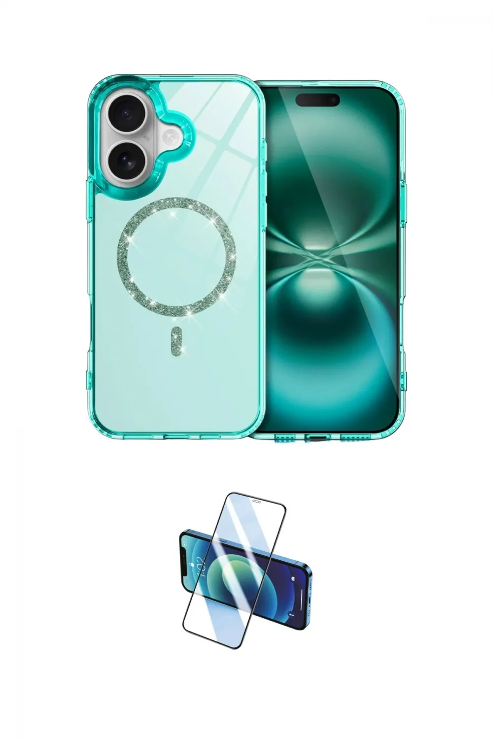 ieg™ iPhone 16 Plus Kılıf Kıvılcım Form Prime - Siyah 3D Antistatik Seramik Nano Ekran Koruyucu