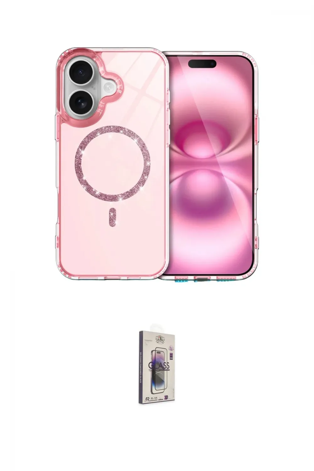 ieg™ iPhone 16 Plus Kılıf Kıvılcım Form Prime - Siyah Bilvis 3D Cam Ekran Koruyucu