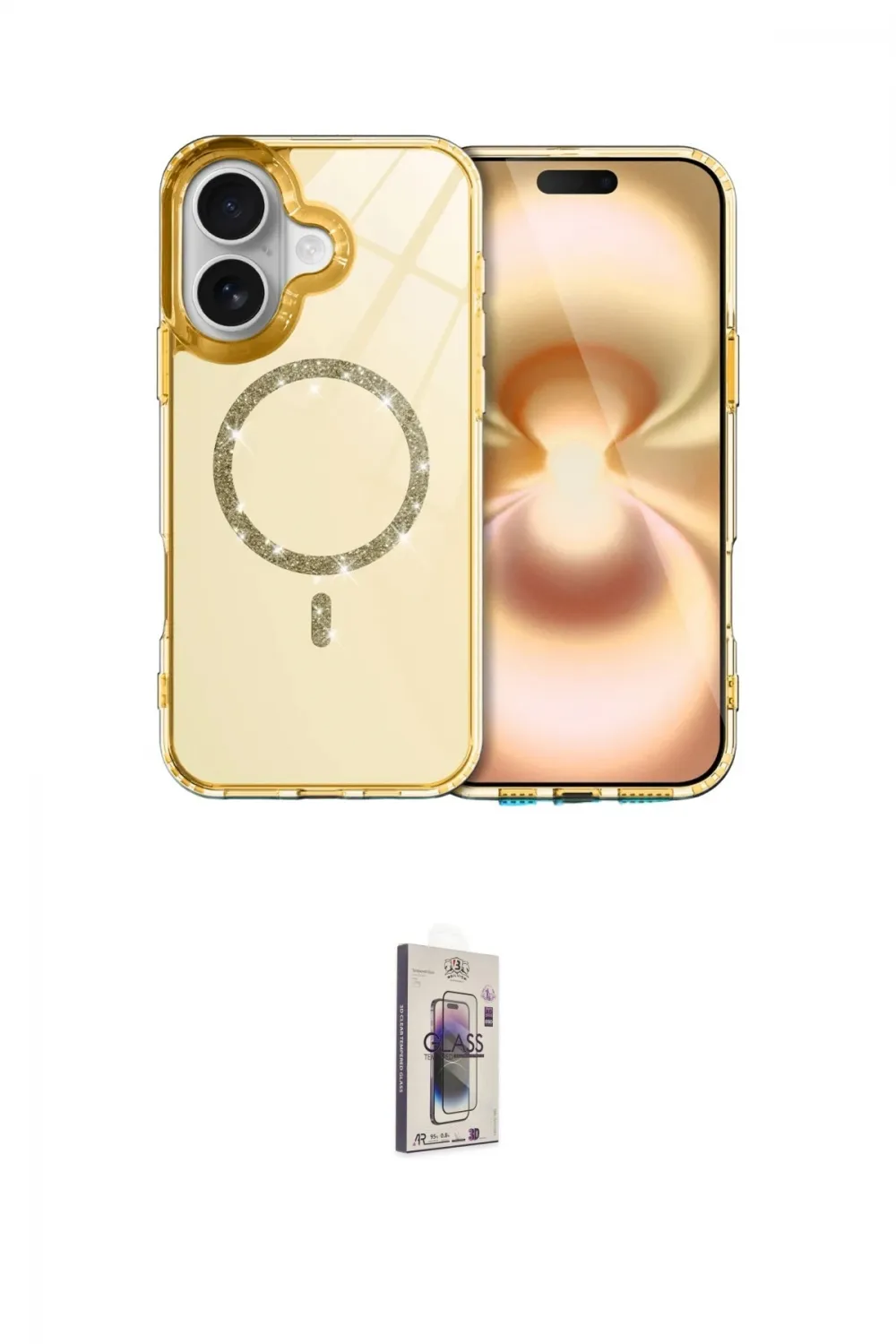 ieg™ iPhone 16 Plus Kılıf Kıvılcım Form Prime - Siyah Bilvis 3D Cam Ekran Koruyucu