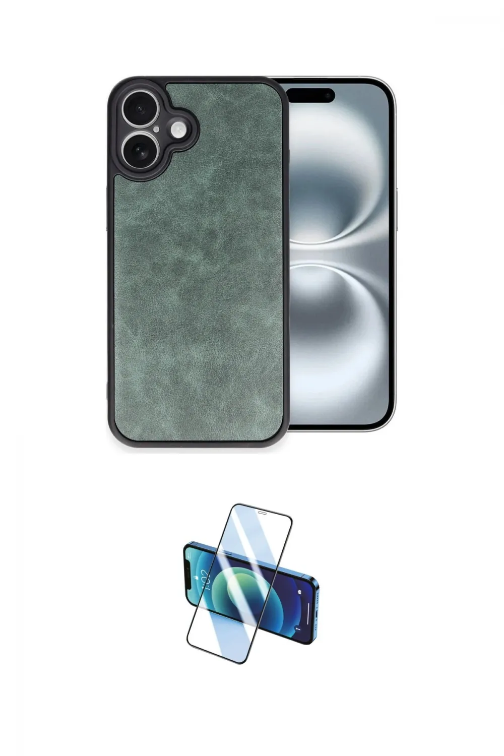 ieg™ iPhone 16 Plus Kılıf Kıvılcım Işık Serisi - Siyah 3D Antistatik Cam Ekran Koruyucu