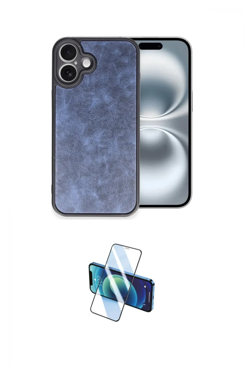 ieg™ iPhone 16 Plus Kılıf Kıvılcım Işık Serisi - Siyah 3D Antistatik Seramik Nano Ekran Koruyucu