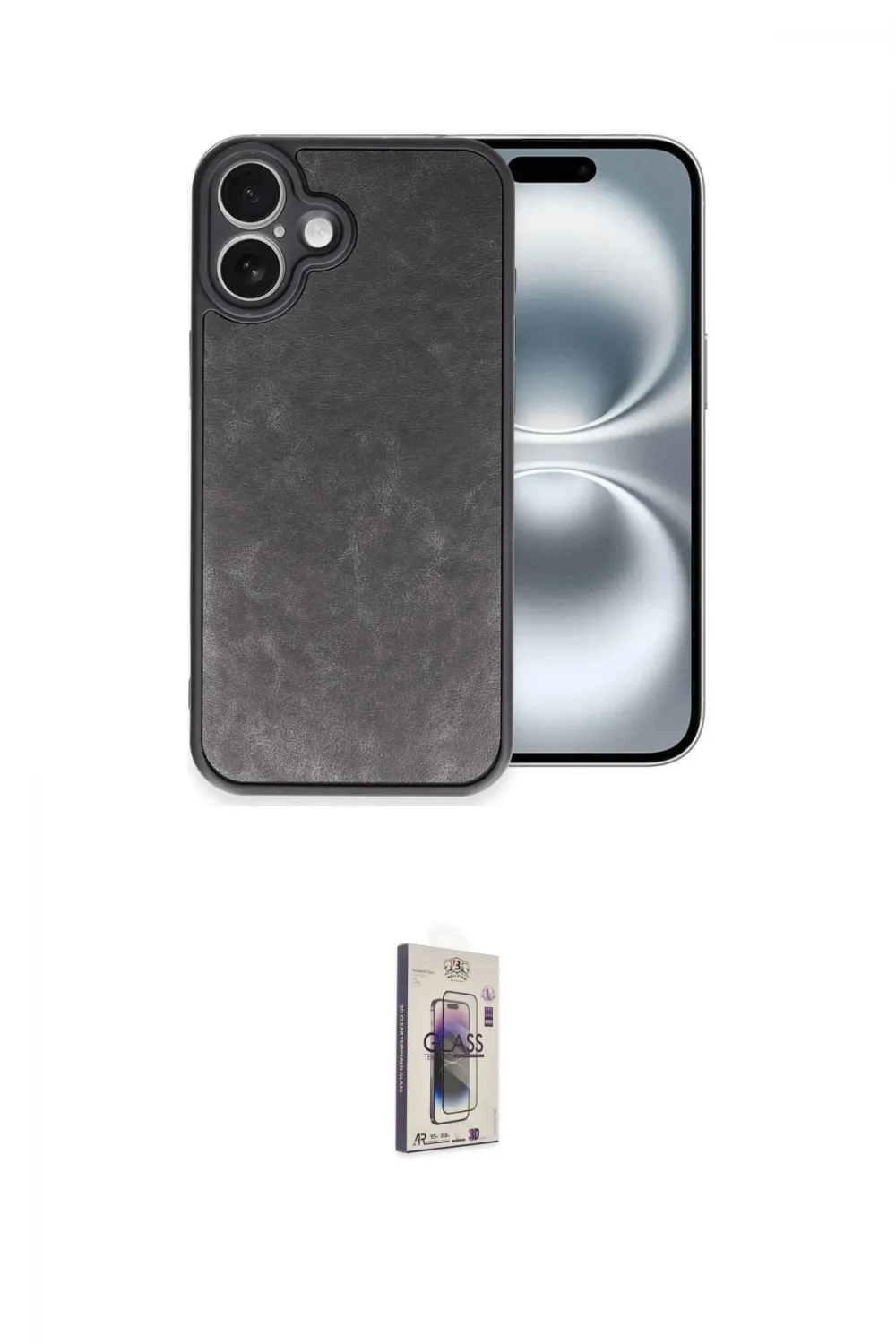 ieg™ iPhone 16 Plus Kılıf Kıvılcım Işık Serisi - Siyah Bilvis 3D Cam Ekran Koruyucu