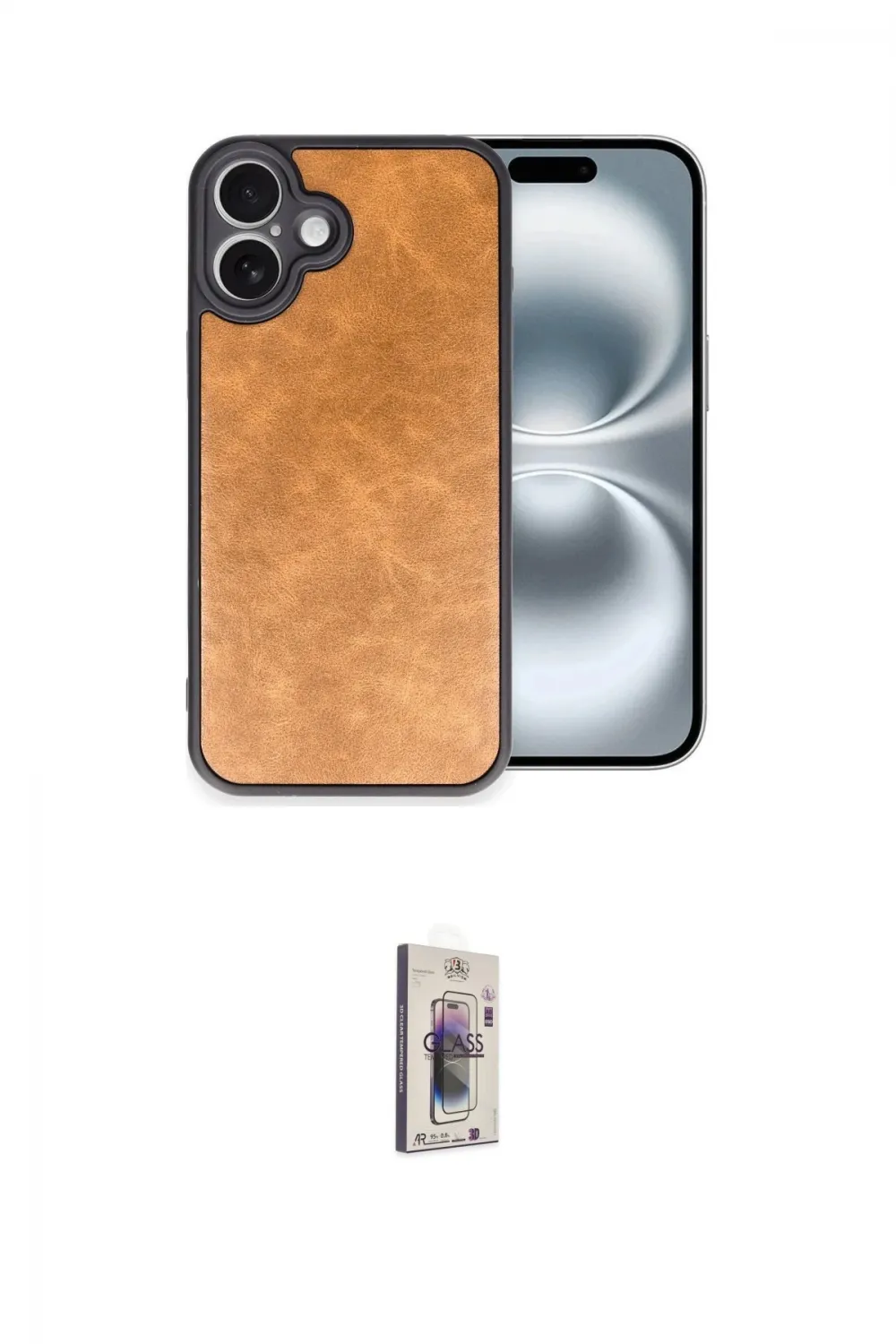 ieg™ iPhone 16 Plus Kılıf Kıvılcım Işık Serisi - Siyah Bilvis 3D Cam Ekran Koruyucu