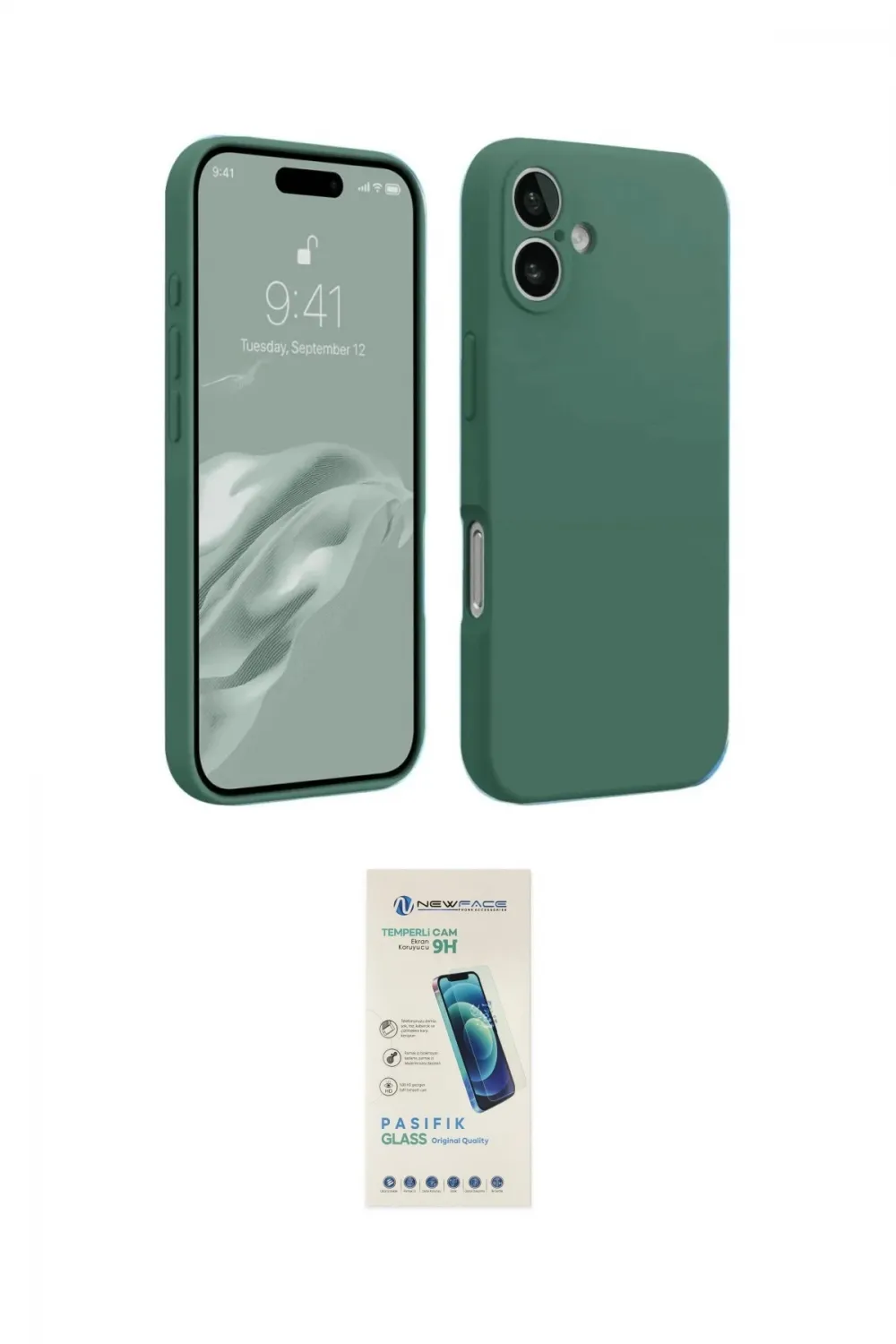 ieg™ iPhone 16 Plus Kılıf Kozmos Yansıma Özel Seri - Şeffaf Pasifik Cam Ekran Koruyucu