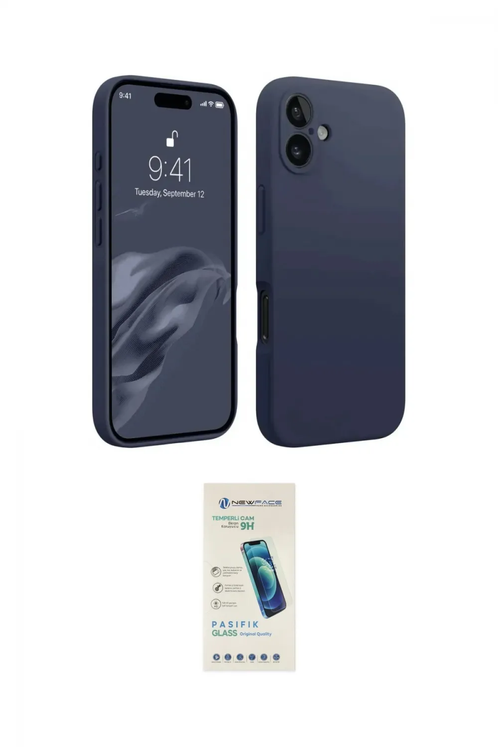 ieg™ iPhone 16 Plus Kılıf Kozmos Yansıma Özel Seri - Şeffaf Pasifik Cam Ekran Koruyucu