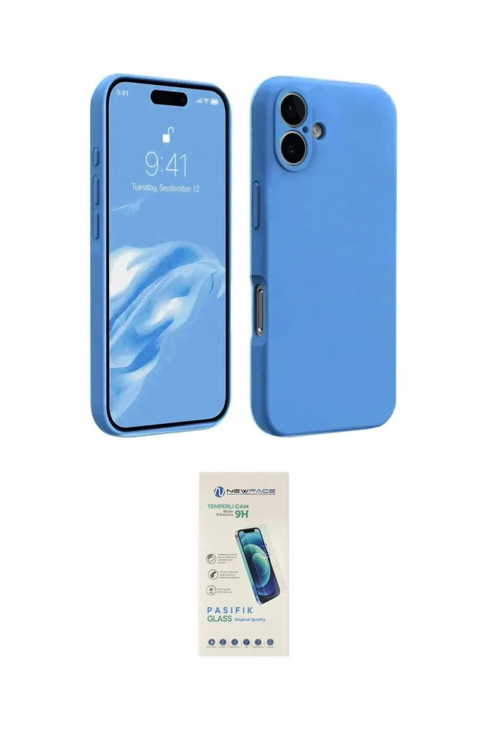 ieg™ iPhone 16 Plus Kılıf Kozmos Yansıma Özel Seri - Şeffaf Pasifik Cam Ekran Koruyucu