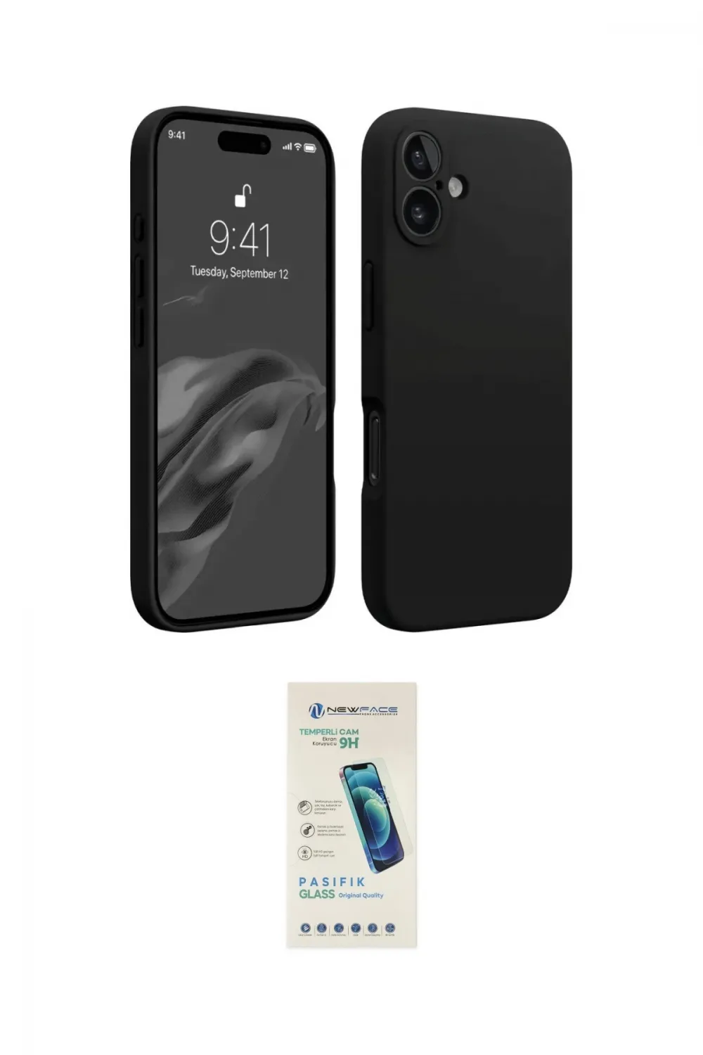 ieg™ iPhone 16 Plus Kılıf Kozmos Yansıma Özel Seri - Şeffaf Pasifik Cam Ekran Koruyucu