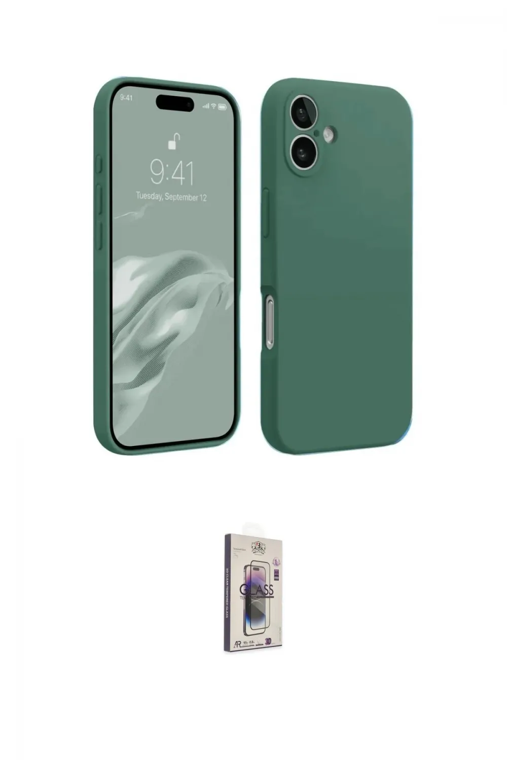 ieg™ iPhone 16 Plus Kılıf Kozmos Yansıma Özel Seri - Siyah Bilvis 3D Cam Ekran Koruyucu