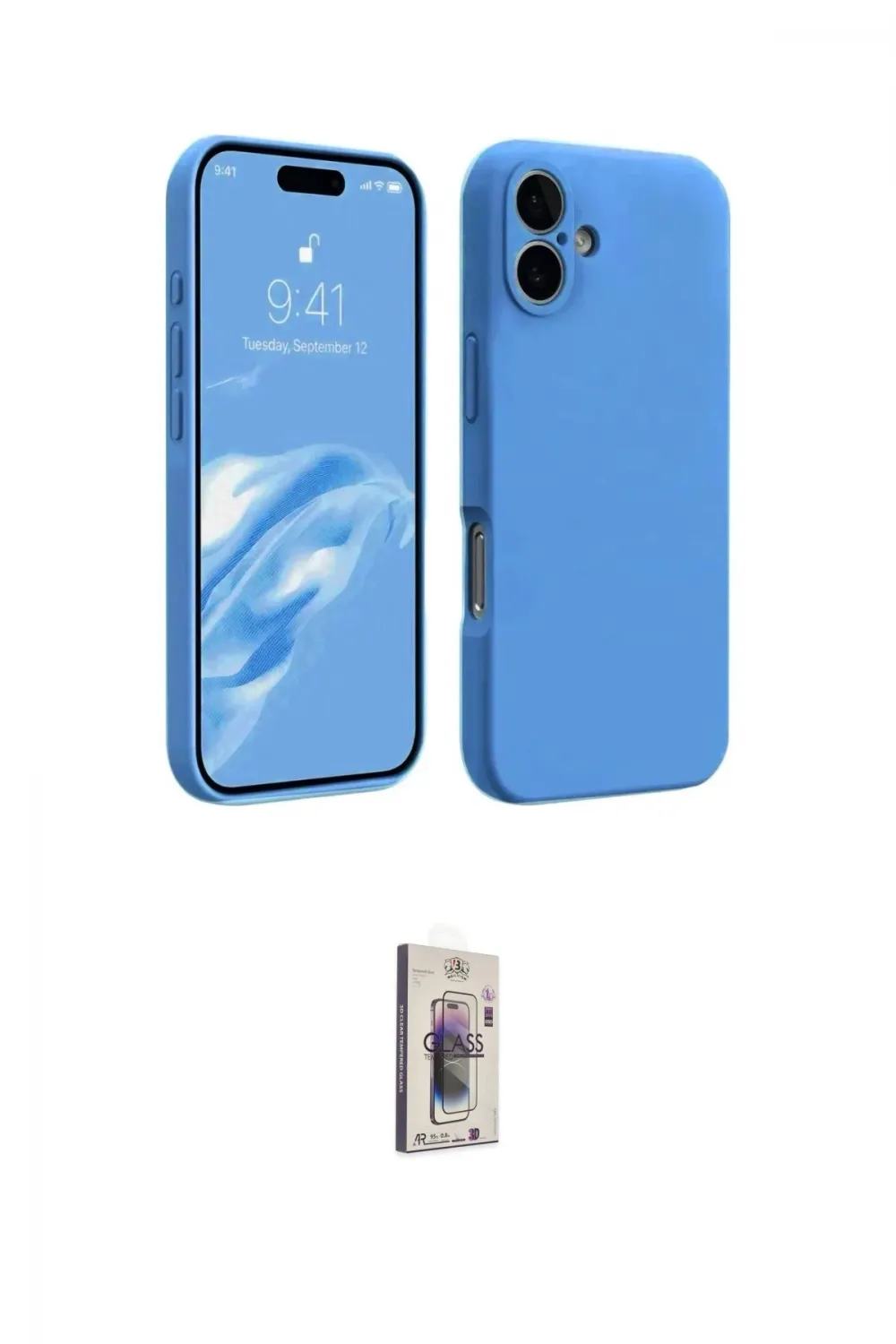 ieg™ iPhone 16 Plus Kılıf Kozmos Yansıma Özel Seri - Siyah Bilvis 3D Cam Ekran Koruyucu