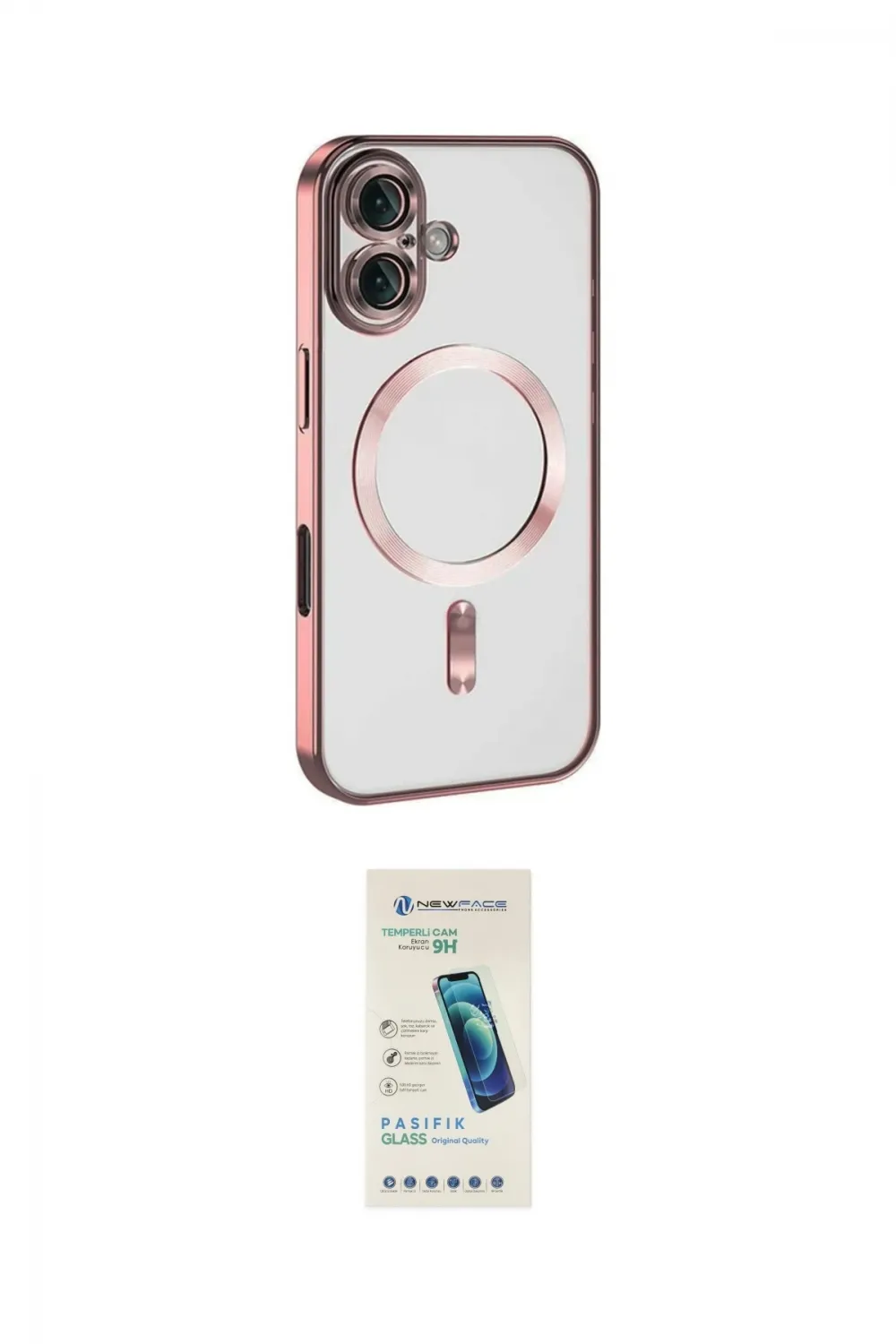 ieg™ iPhone 16 Plus Kılıf Nova Işık Özel Seri - Şeffaf Pasifik Cam Ekran Koruyucu