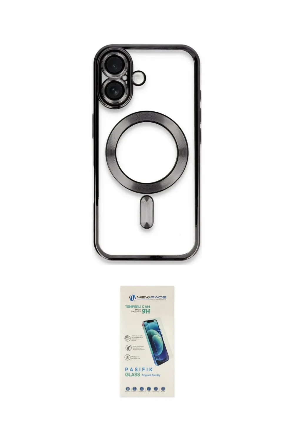 ieg™ iPhone 16 Plus Kılıf Nova Işık Özel Seri - Şeffaf Pasifik Cam Ekran Koruyucu