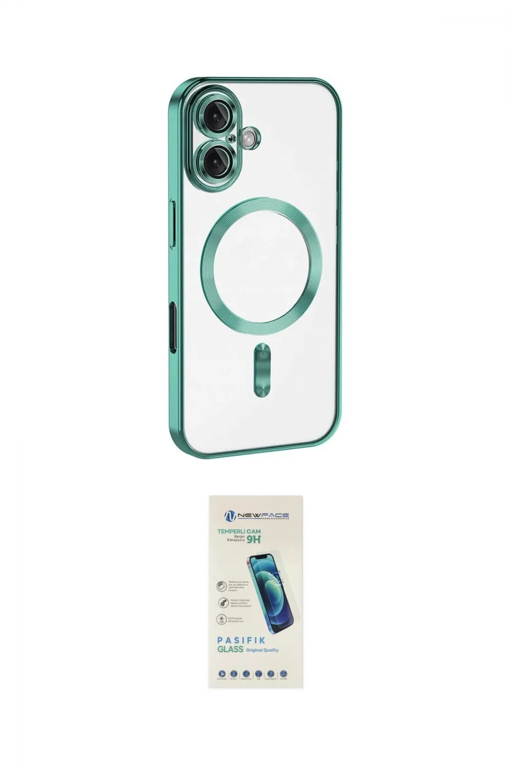 ieg™ iPhone 16 Plus Kılıf Nova Işık Özel Seri - Şeffaf Pasifik Cam Ekran Koruyucu