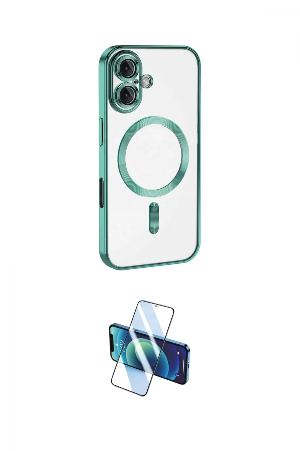 ieg™ iPhone 16 Plus Kılıf Nova Işık Özel Seri - Siyah 3D Antistatik Seramik Nano Ekran Koruyucu