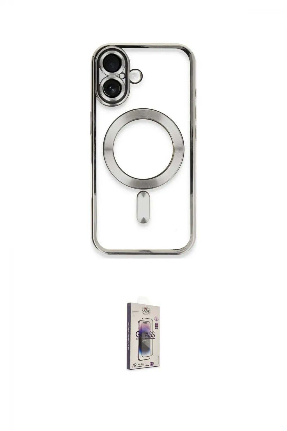 ieg™ iPhone 16 Plus Kılıf Nova Işık Özel Seri - Siyah Bilvis 3D Cam Ekran Koruyucu