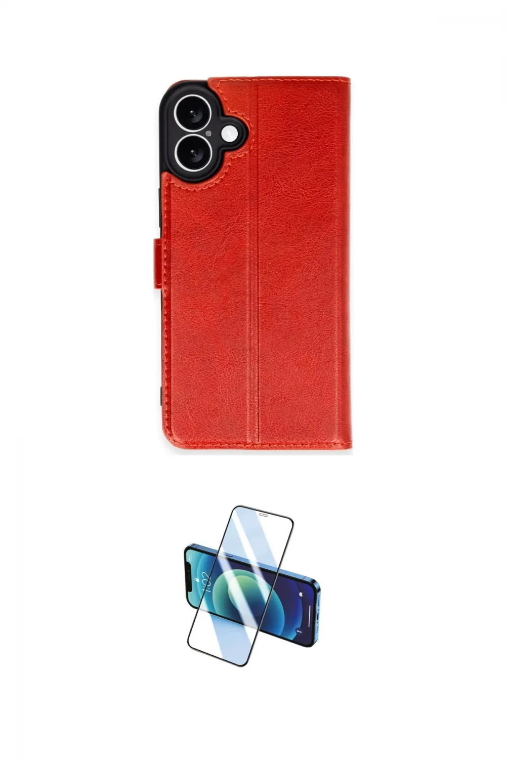 ieg™ iPhone 16 Plus Kılıf Siluet Işık Serisi - Siyah 3D Antistatik Cam Ekran Koruyucu