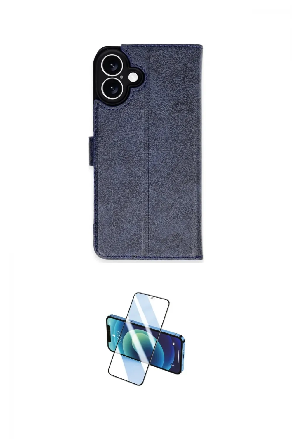 ieg™ iPhone 16 Plus Kılıf Siluet Işık Serisi - Siyah 3D Antistatik Cam Ekran Koruyucu