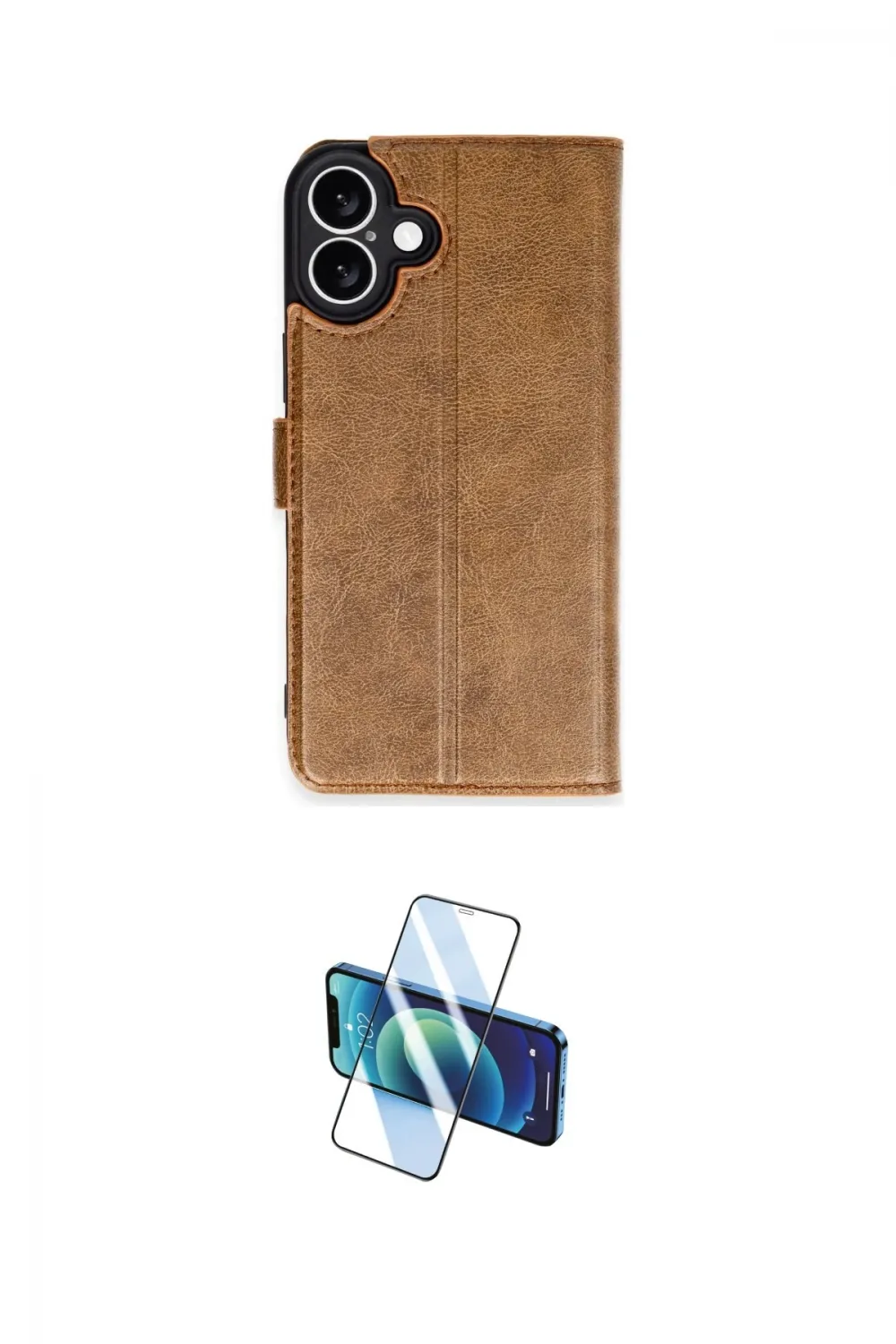 ieg™ iPhone 16 Plus Kılıf Siluet Işık Serisi - Siyah 3D Antistatik Cam Ekran Koruyucu