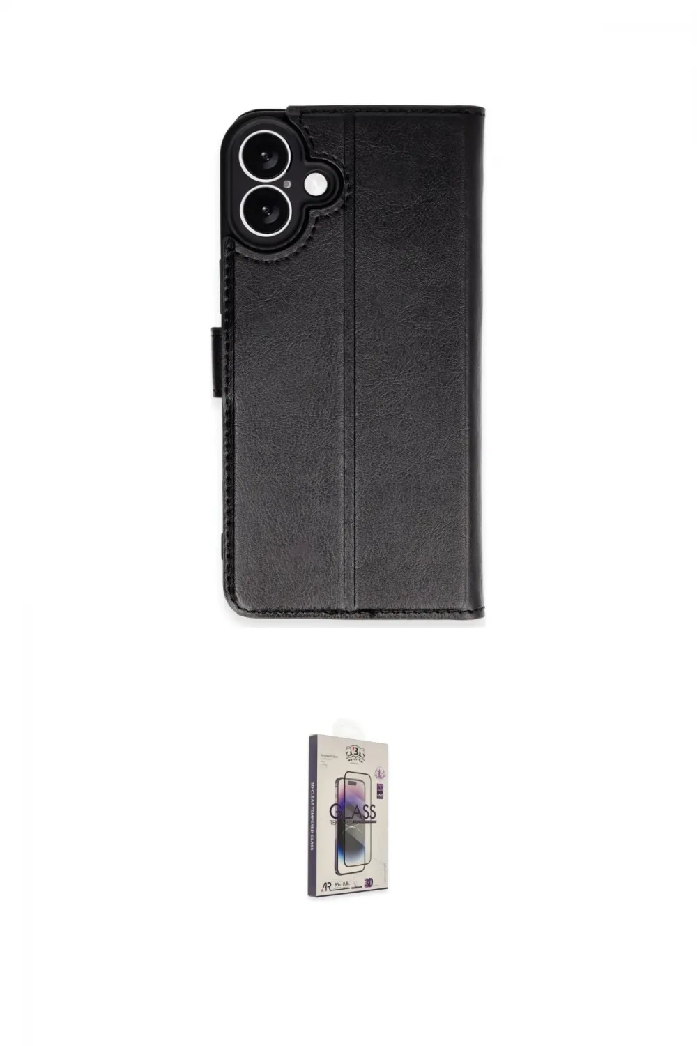 ieg™ iPhone 16 Plus Kılıf Siluet Işık Serisi - Siyah Bilvis 3D Cam Ekran Koruyucu