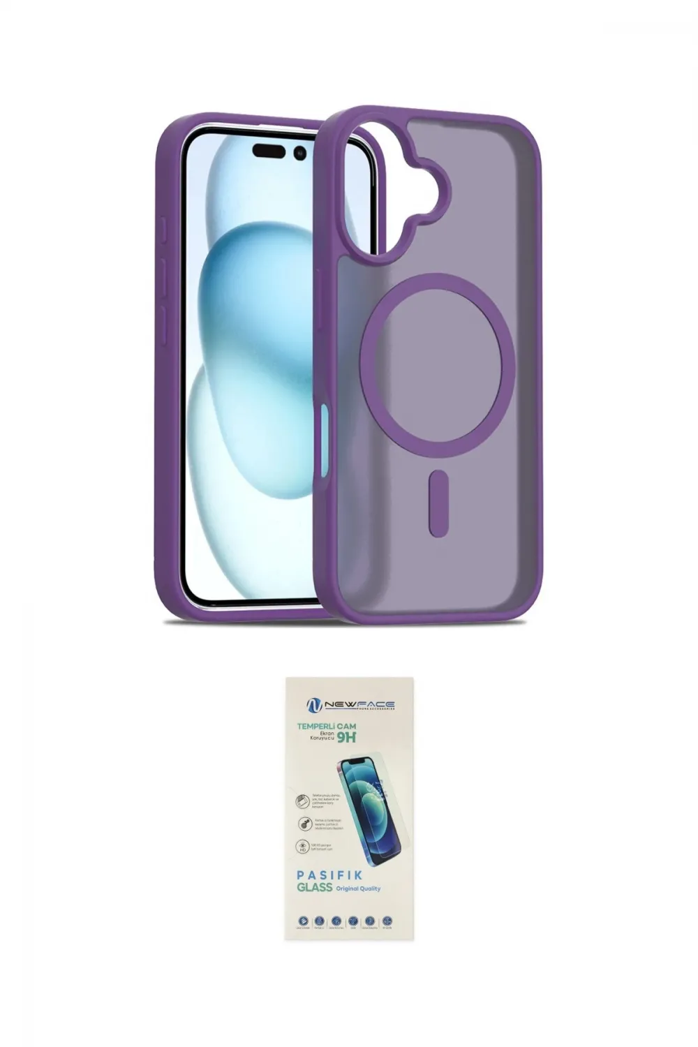 ieg™ iPhone 16 Plus Kılıf Siluet Minimal Prime - Şeffaf Pasifik Cam Ekran Koruyucu