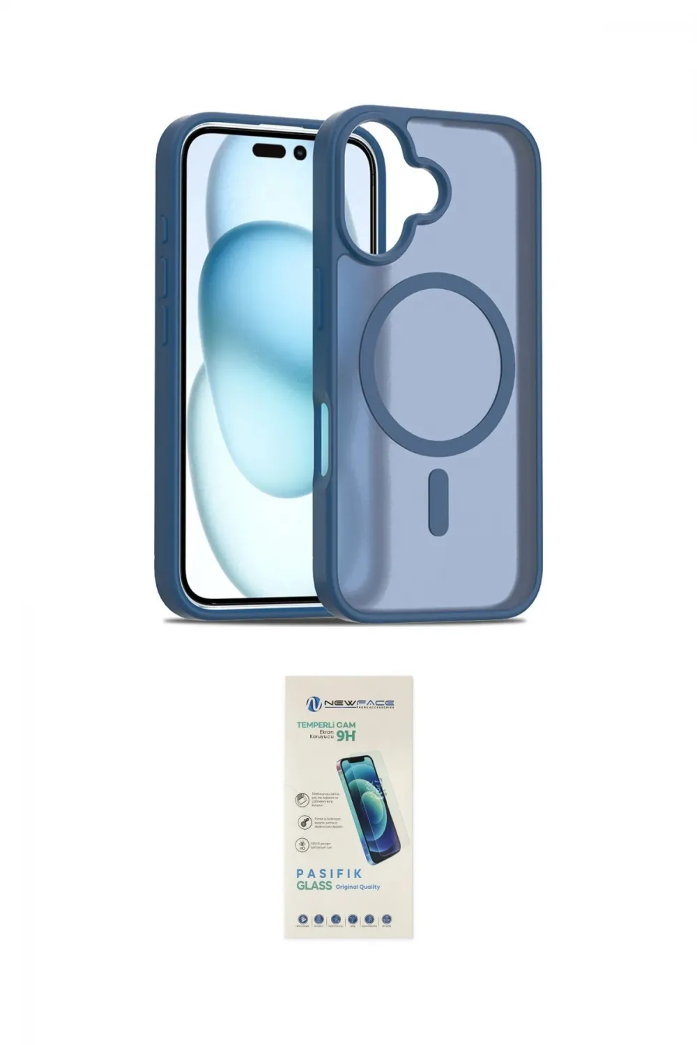 ieg™ iPhone 16 Plus Kılıf Siluet Minimal Prime - Şeffaf Pasifik Cam Ekran Koruyucu