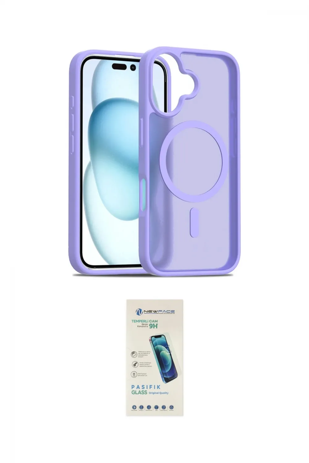 ieg™ iPhone 16 Plus Kılıf Siluet Minimal Prime - Şeffaf Pasifik Cam Ekran Koruyucu