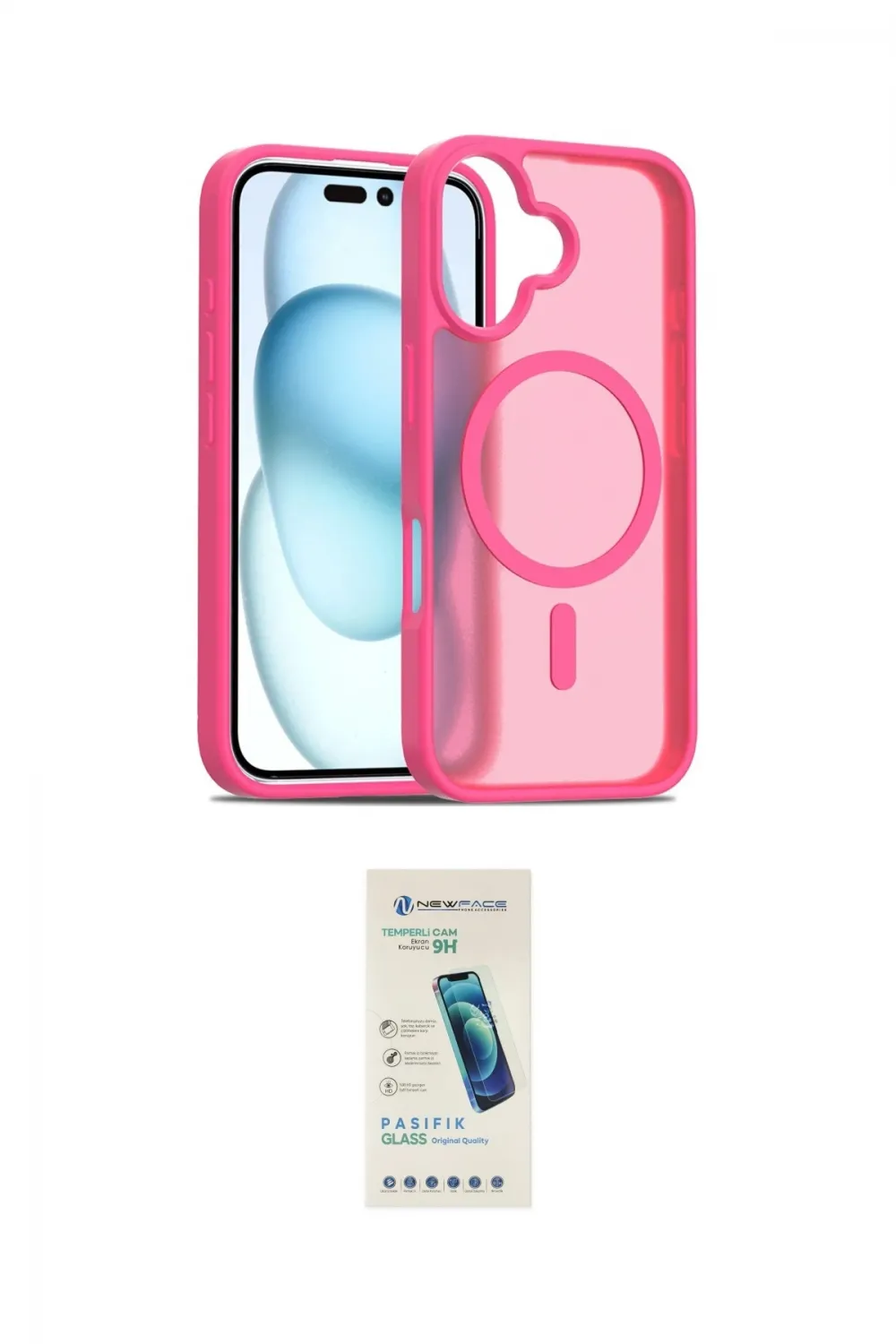 ieg™ iPhone 16 Plus Kılıf Siluet Minimal Prime - Şeffaf Pasifik Cam Ekran Koruyucu