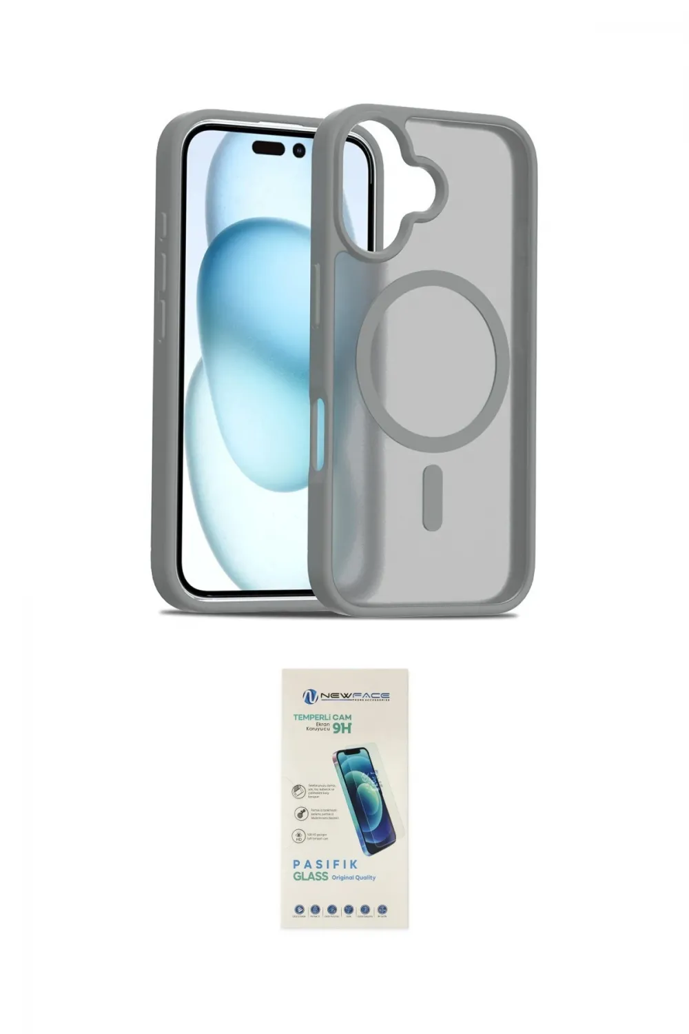 ieg™ iPhone 16 Plus Kılıf Siluet Minimal Prime - Şeffaf Pasifik Cam Ekran Koruyucu