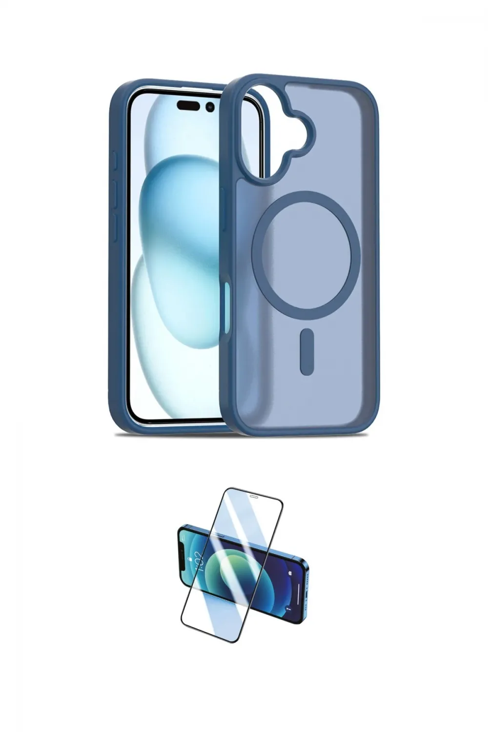 ieg™ iPhone 16 Plus Kılıf Siluet Minimal Prime - Siyah 3D Antistatik Seramik Nano Ekran Koruyucu