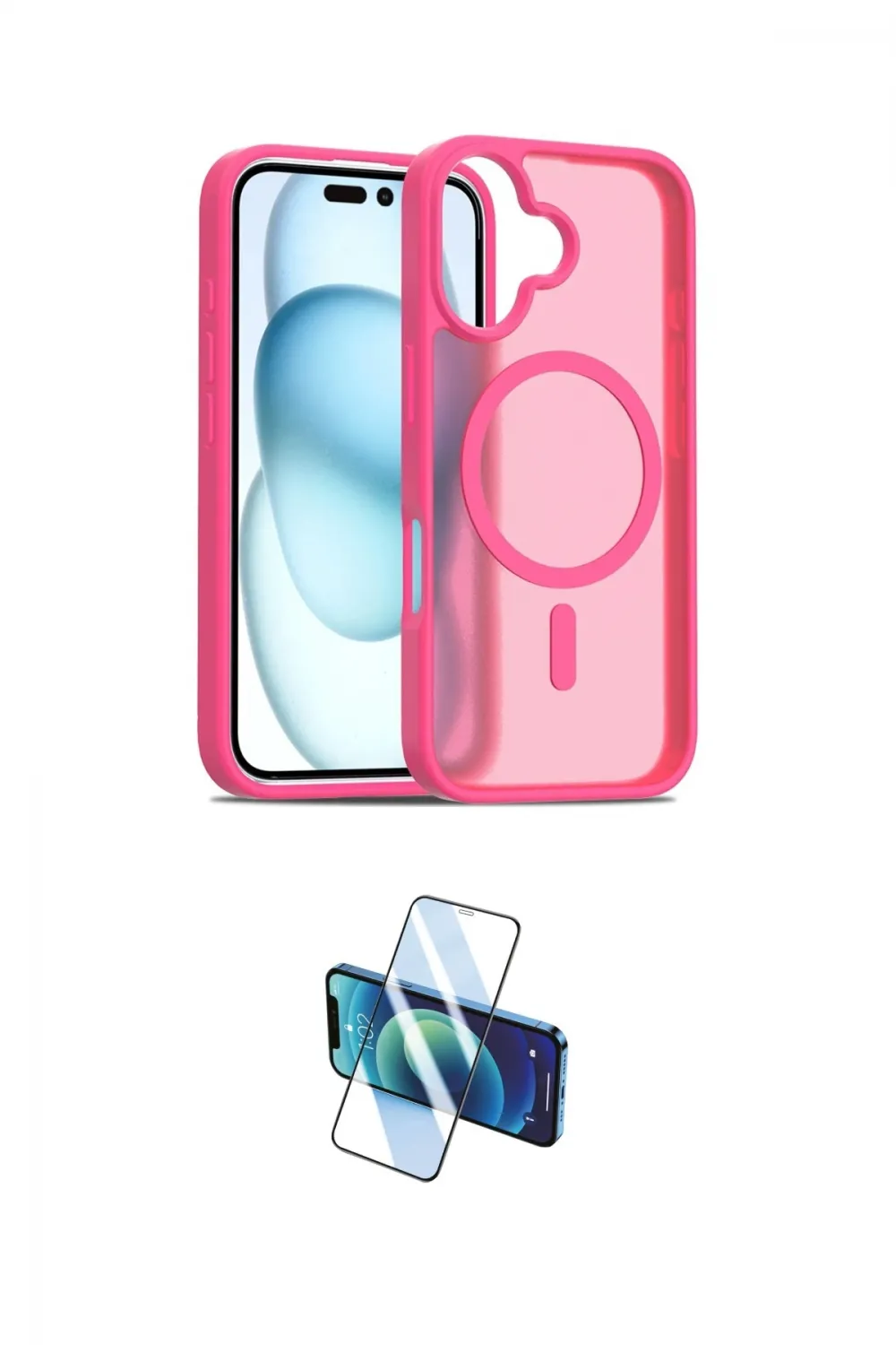 ieg™ iPhone 16 Plus Kılıf Siluet Minimal Prime - Siyah 3D Antistatik Seramik Nano Ekran Koruyucu