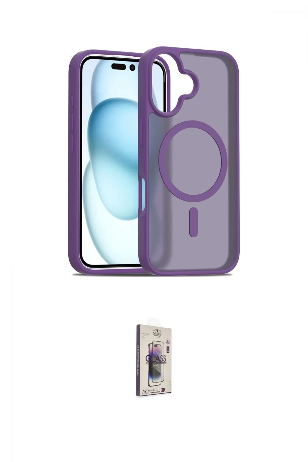 ieg™ iPhone 16 Plus Kılıf Siluet Minimal Prime - Siyah Bilvis 3D Cam Ekran Koruyucu