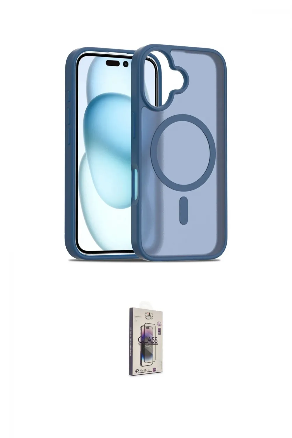 ieg™ iPhone 16 Plus Kılıf Siluet Minimal Prime - Siyah Bilvis 3D Cam Ekran Koruyucu