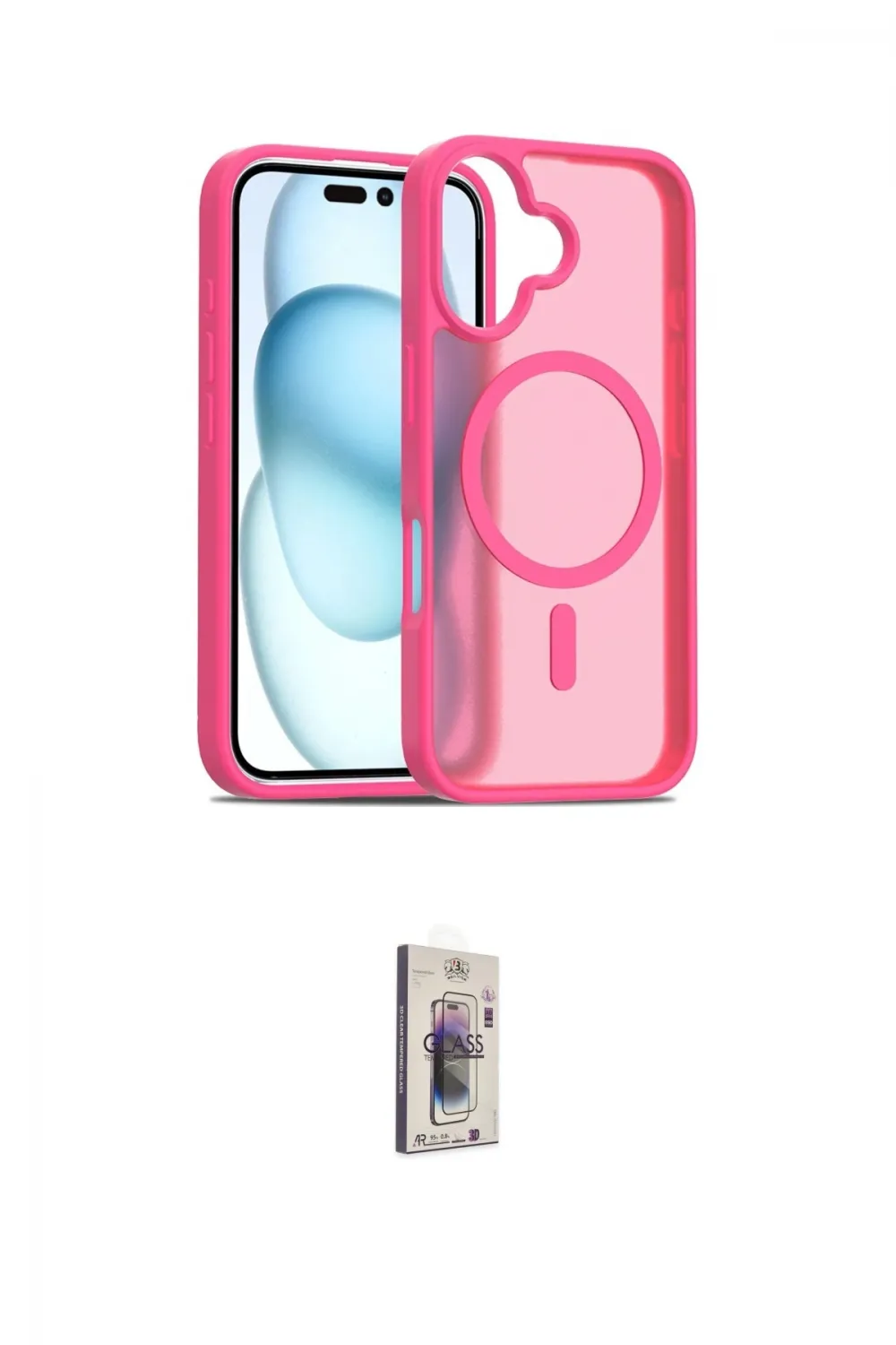 ieg™ iPhone 16 Plus Kılıf Siluet Minimal Prime - Siyah Bilvis 3D Cam Ekran Koruyucu