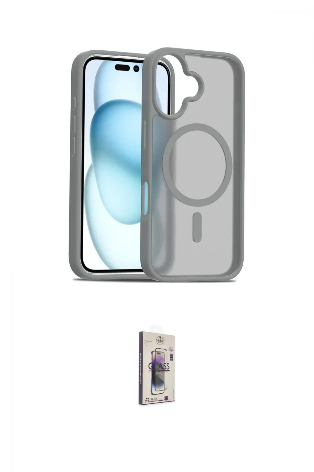 ieg™ iPhone 16 Plus Kılıf Siluet Minimal Prime - Siyah Bilvis 3D Cam Ekran Koruyucu