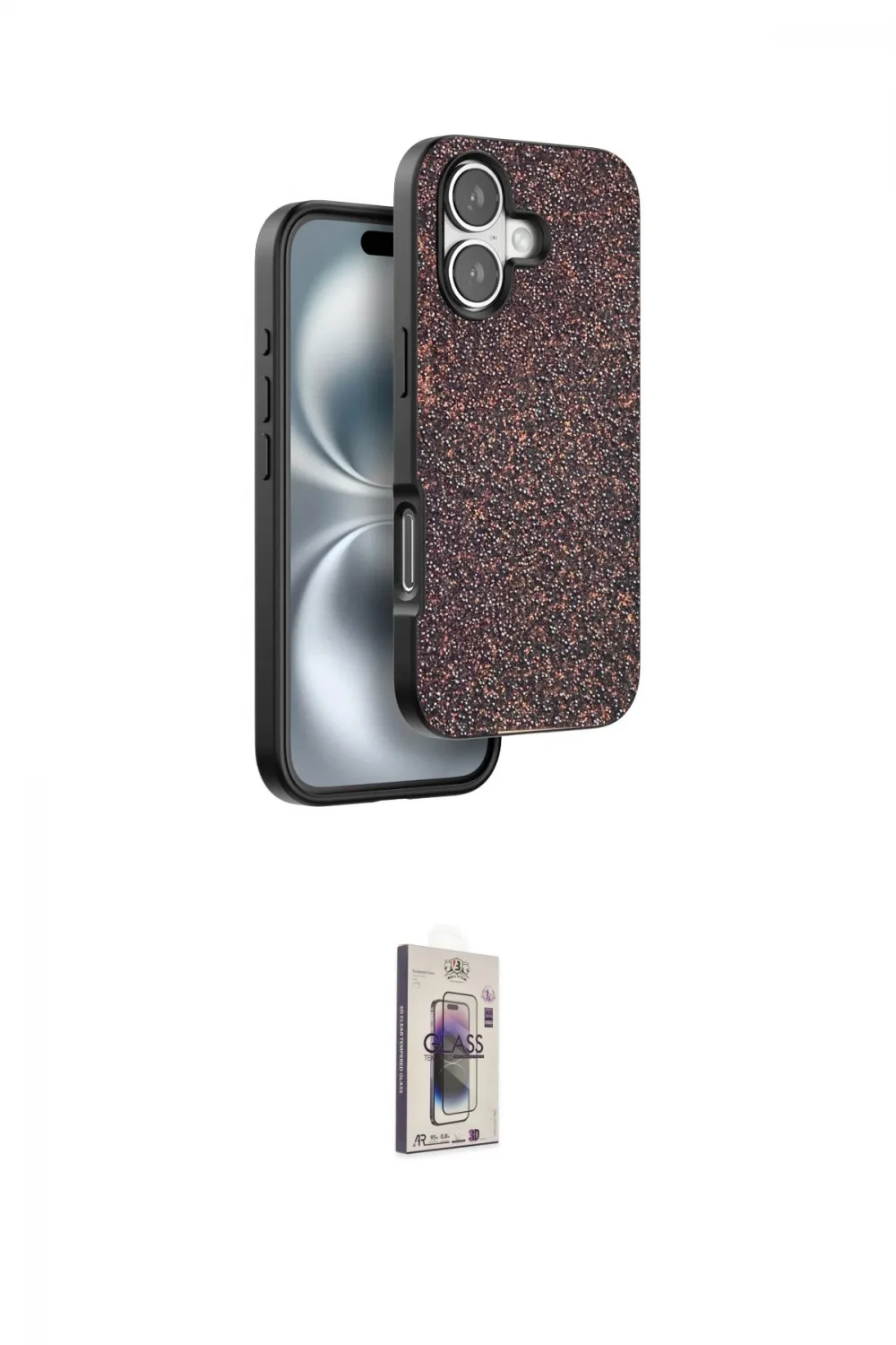 ieg™ iPhone 16 Plus Kılıf Vadi Klasik Serisi - Siyah Bilvis 3D Cam Ekran Koruyucu