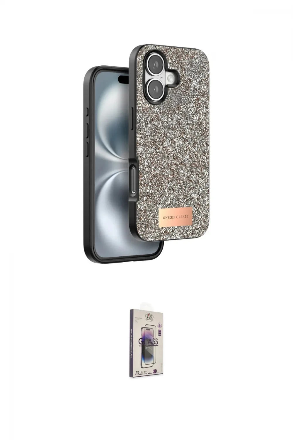 ieg™ iPhone 16 Plus Kılıf Vadi Klasik Serisi - Siyah Bilvis 3D Cam Ekran Koruyucu