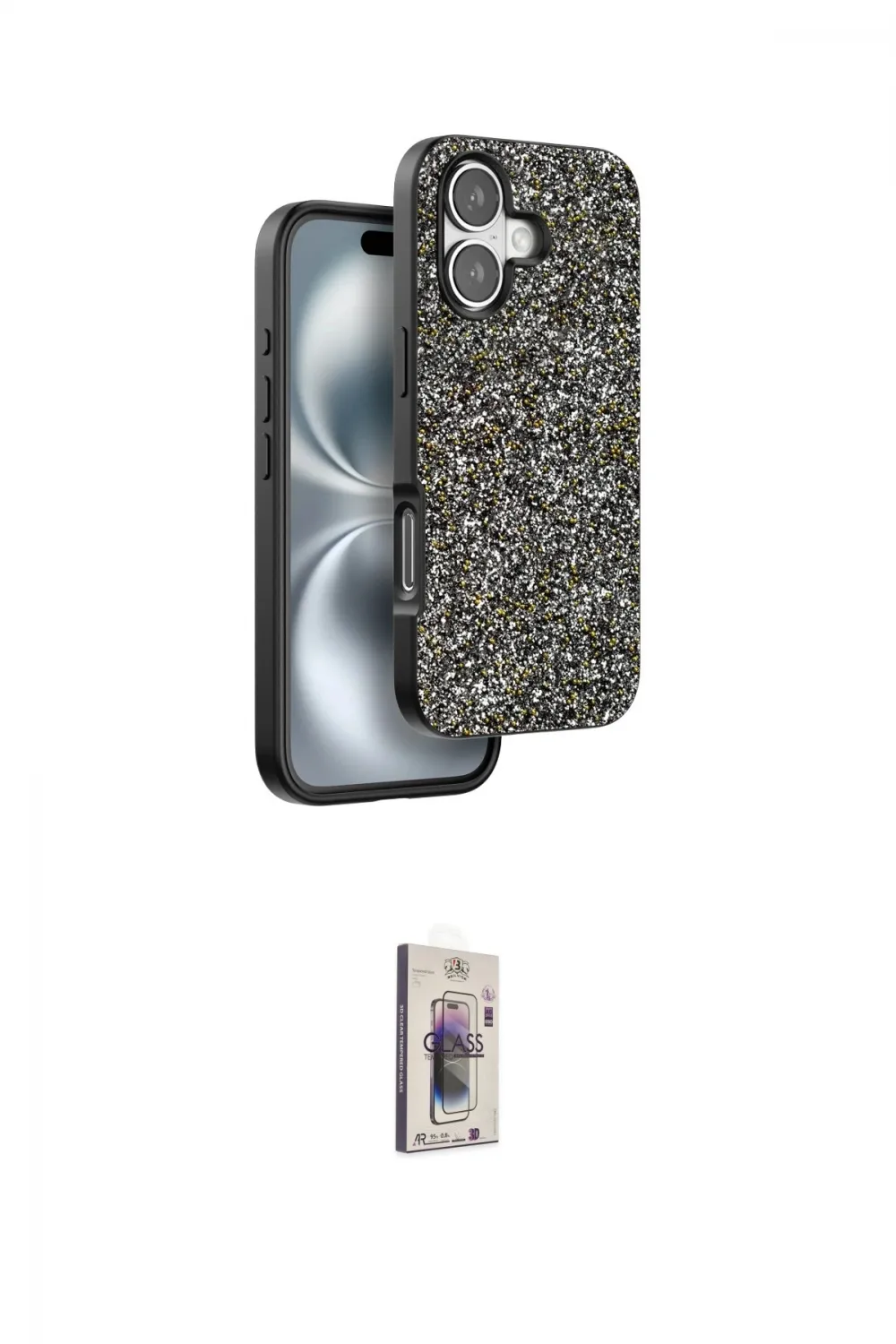 ieg™ iPhone 16 Plus Kılıf Vadi Klasik Serisi - Siyah Bilvis 3D Cam Ekran Koruyucu