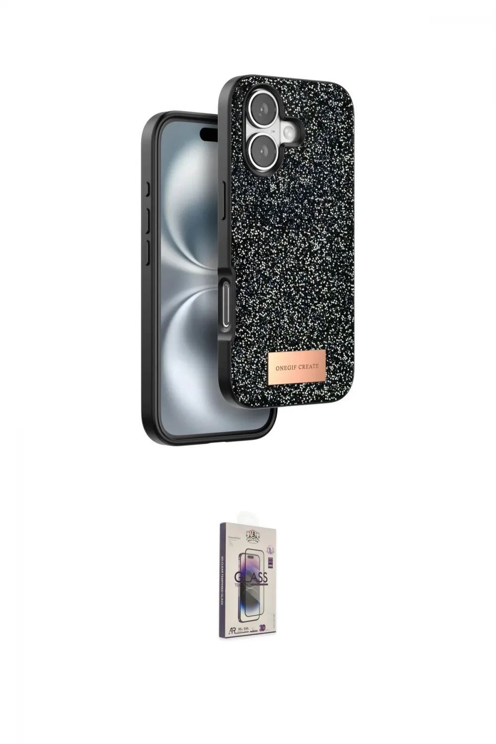 ieg™ iPhone 16 Plus Kılıf Vadi Klasik Serisi - Siyah Bilvis 3D Cam Ekran Koruyucu