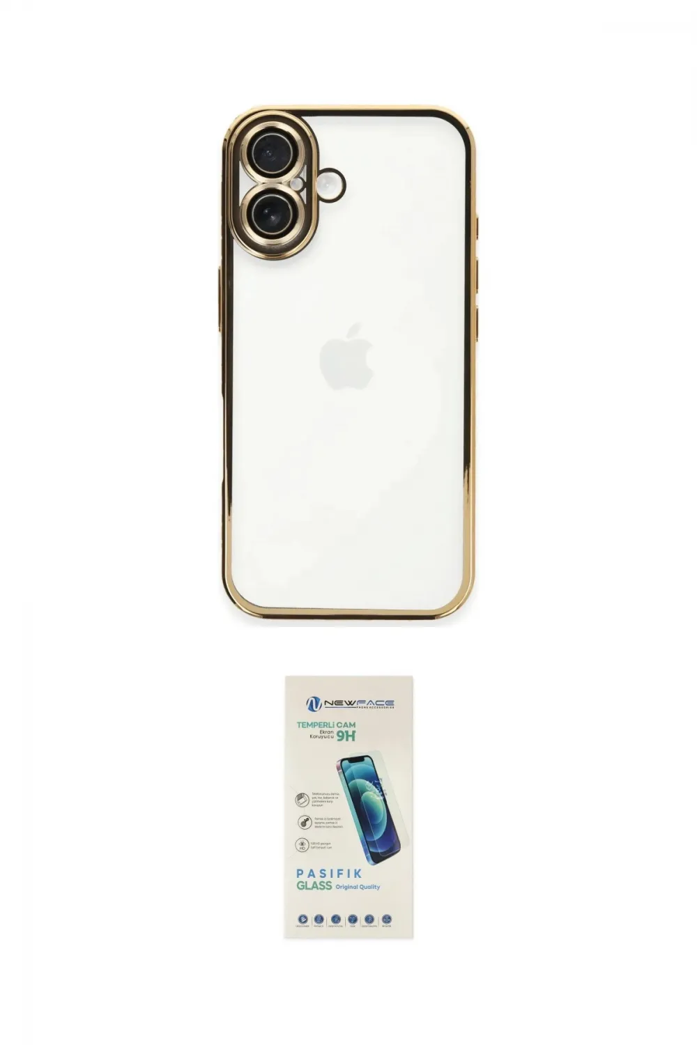 ieg™ iPhone 16 Plus Kılıf Vadi Minimal - Şeffaf Pasifik Cam Ekran Koruyucu