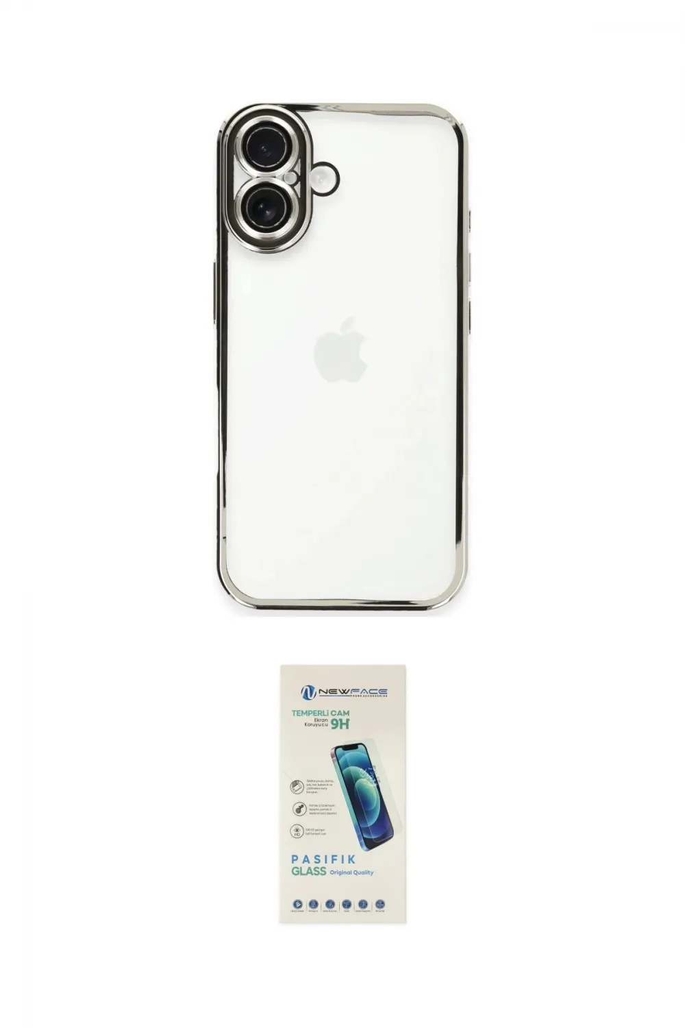 ieg™ iPhone 16 Plus Kılıf Vadi Minimal - Şeffaf Pasifik Cam Ekran Koruyucu