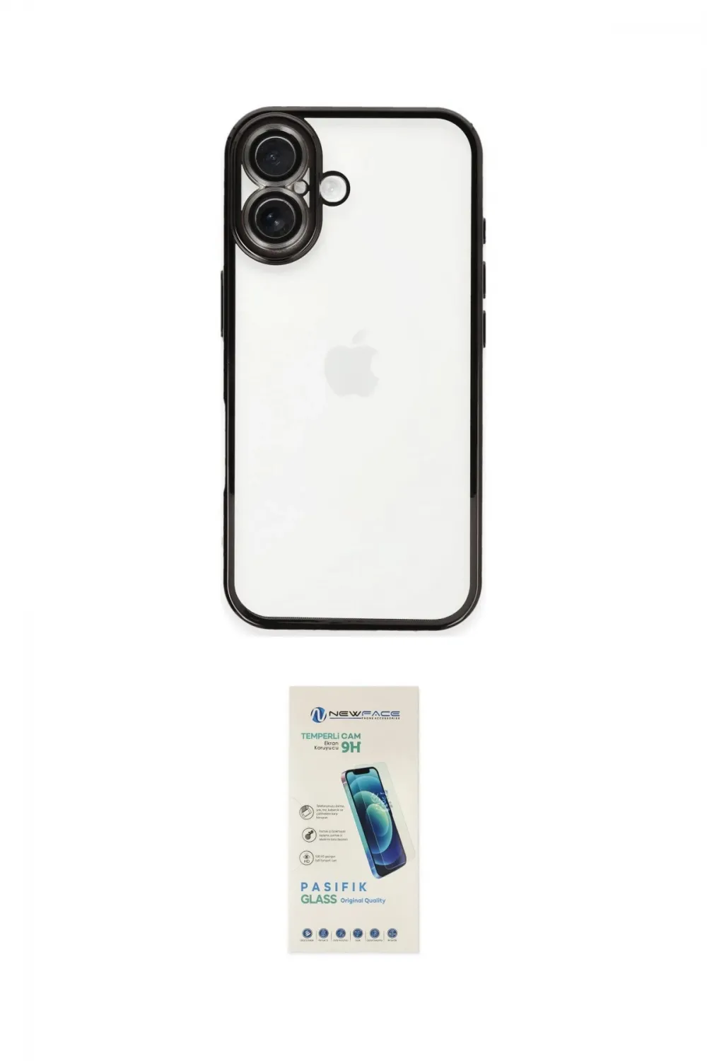 ieg™ iPhone 16 Plus Kılıf Vadi Minimal - Şeffaf Pasifik Cam Ekran Koruyucu