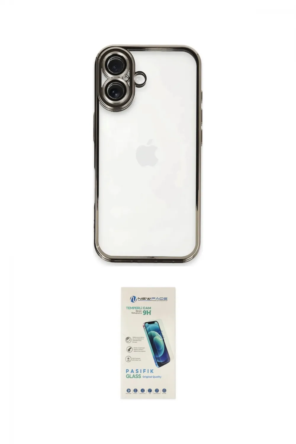 ieg™ iPhone 16 Plus Kılıf Vadi Minimal - Şeffaf Pasifik Cam Ekran Koruyucu