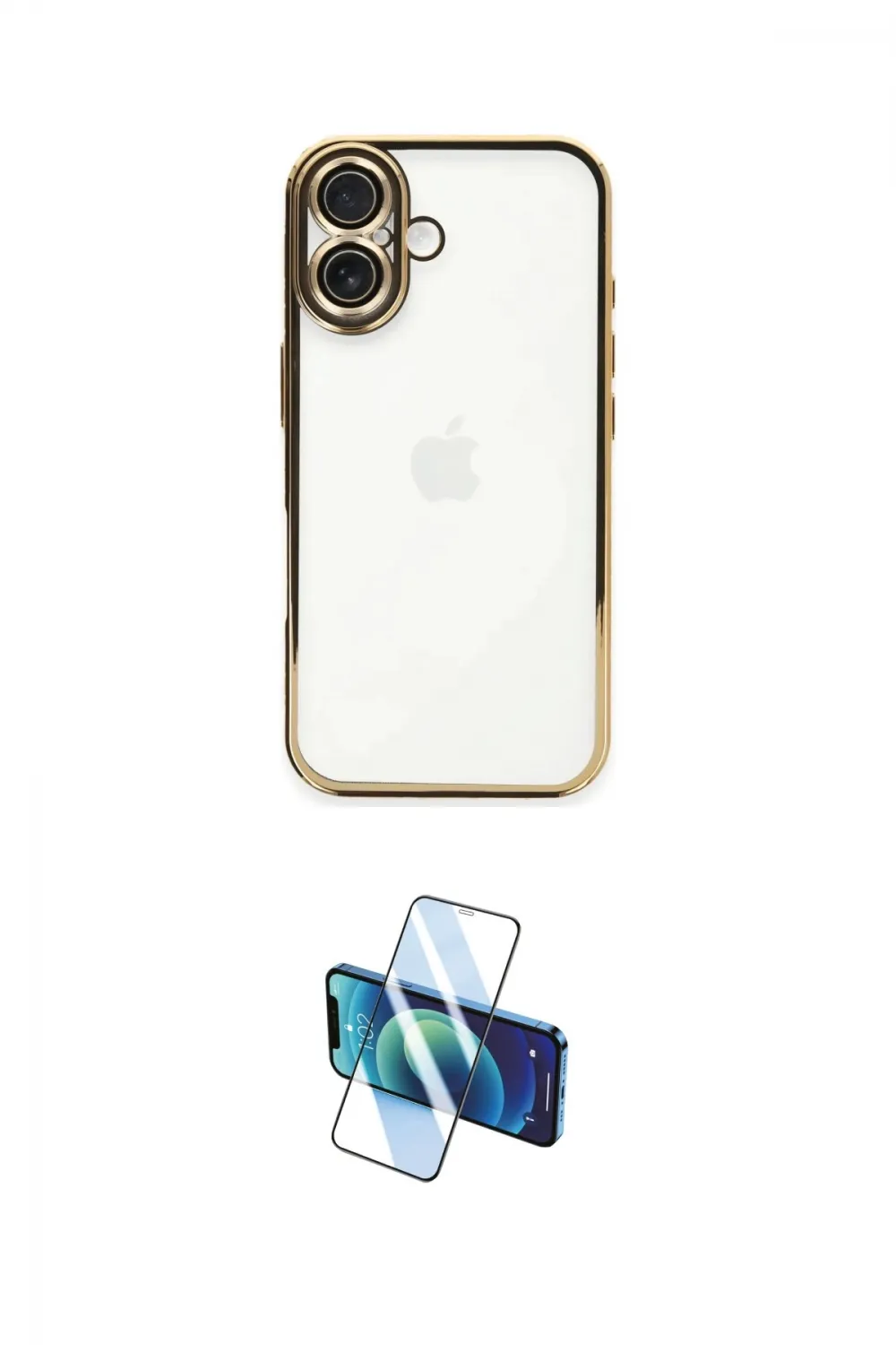 ieg™ iPhone 16 Plus Kılıf Vadi Minimal - Siyah 3D Antistatik Cam Ekran Koruyucu