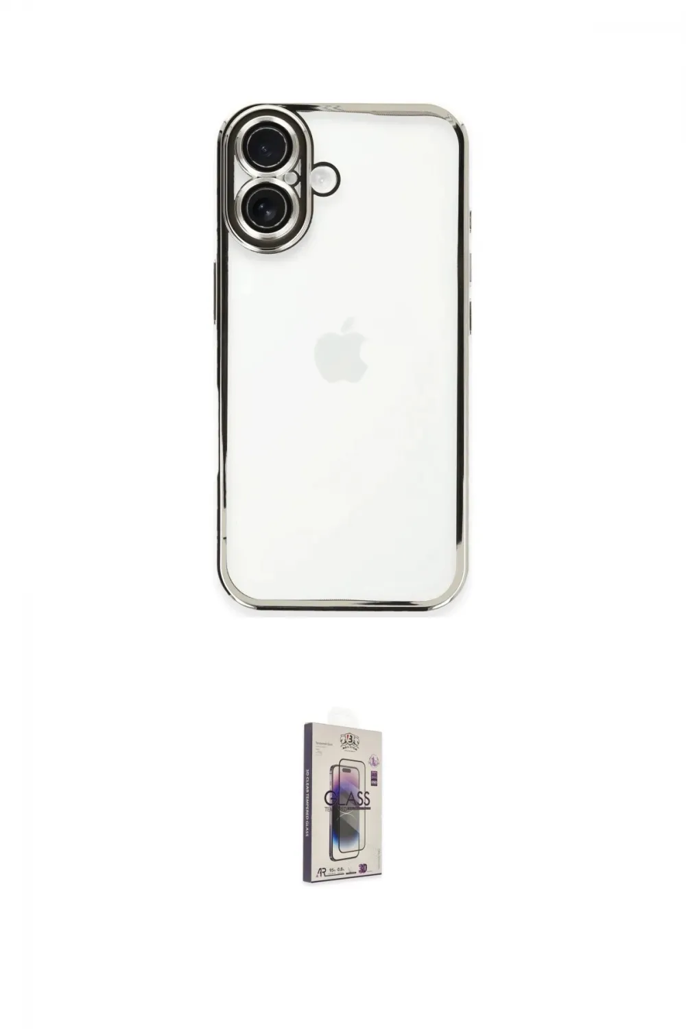 ieg™ iPhone 16 Plus Kılıf Vadi Minimal - Siyah Bilvis 3D Cam Ekran Koruyucu
