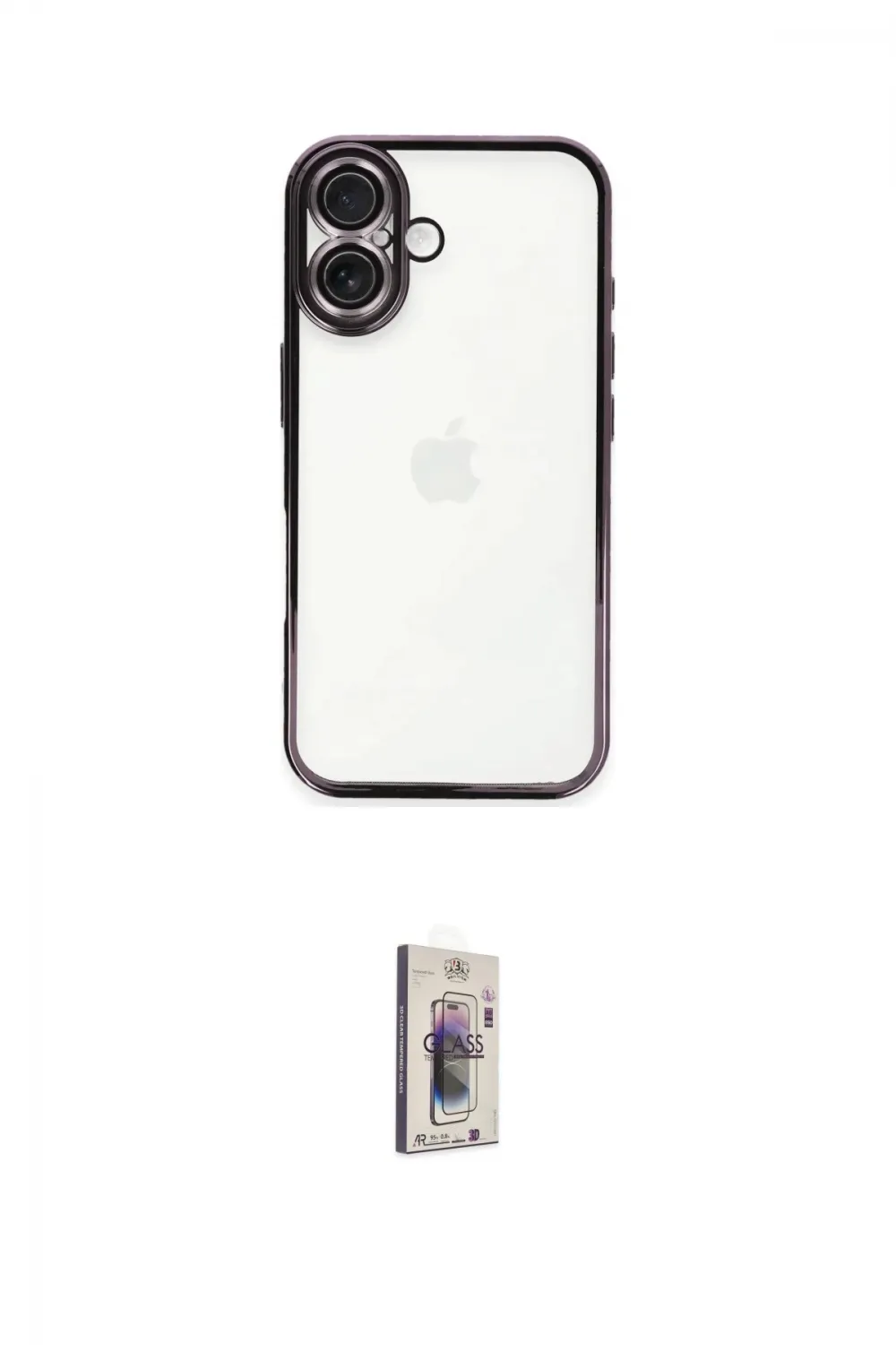 ieg™ iPhone 16 Plus Kılıf Vadi Minimal - Siyah Bilvis 3D Cam Ekran Koruyucu