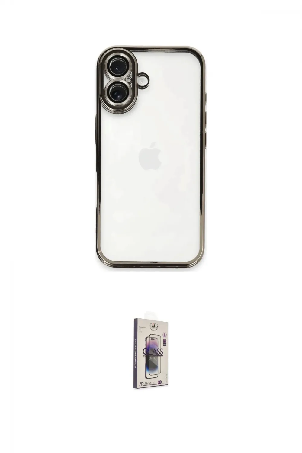 ieg™ iPhone 16 Plus Kılıf Vadi Minimal - Siyah Bilvis 3D Cam Ekran Koruyucu