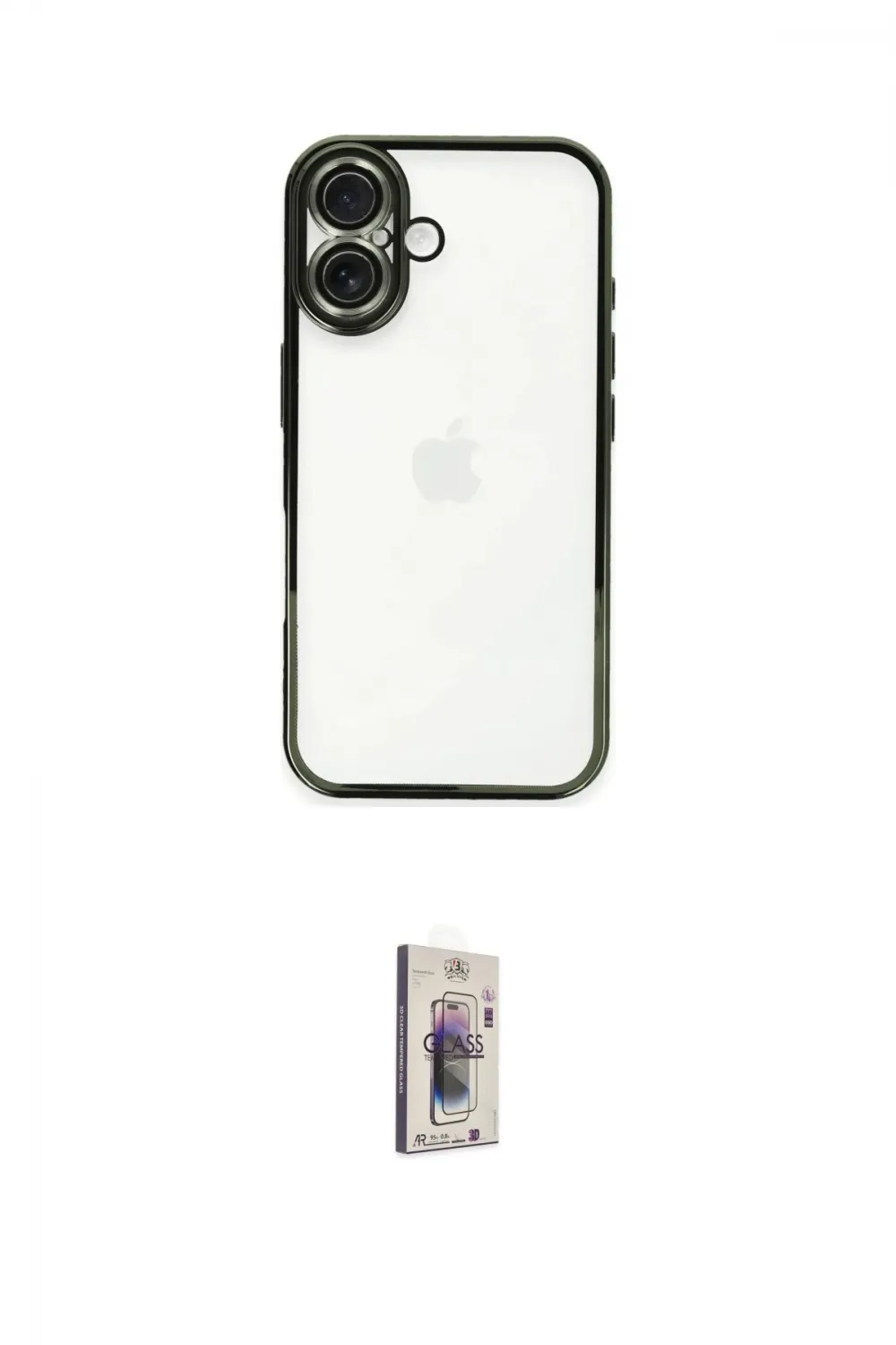 ieg™ iPhone 16 Plus Kılıf Vadi Minimal - Siyah Bilvis 3D Cam Ekran Koruyucu