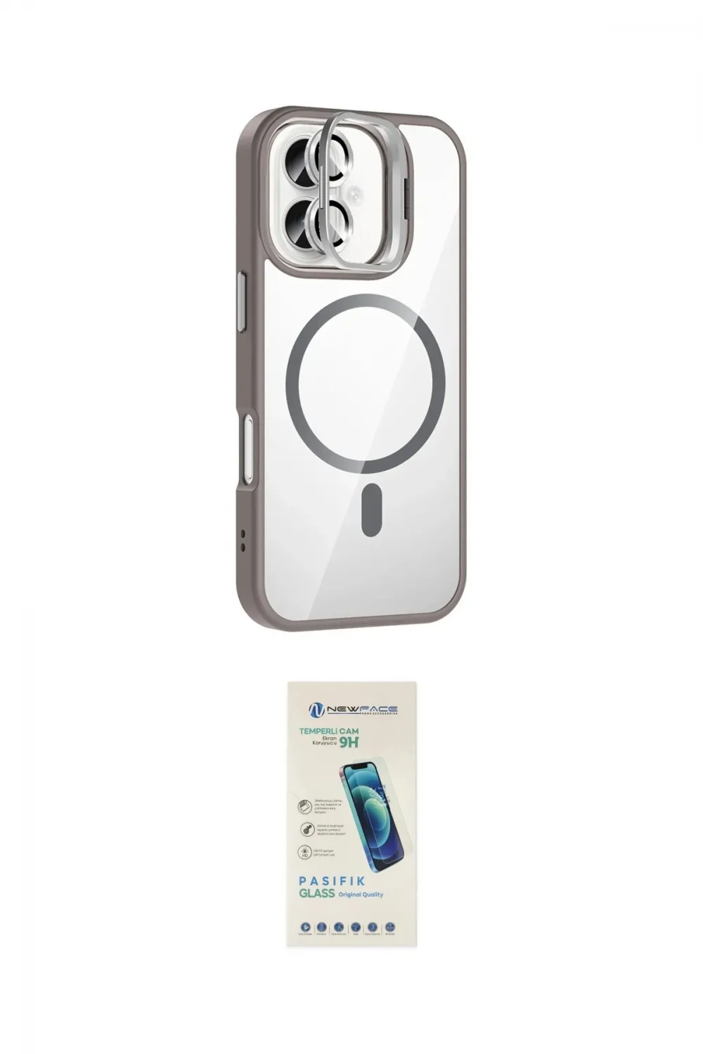 ieg™ iPhone 16 Plus Kılıf Yadigar Asil Koleksiyonu - Şeffaf Pasifik Cam Ekran Koruyucu