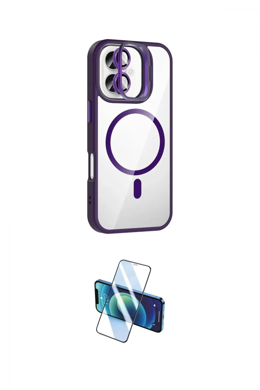 ieg™ iPhone 16 Plus Kılıf Yadigar Asil Koleksiyonu - Siyah 3D Antistatik Seramik Nano Ekran Koruyucu