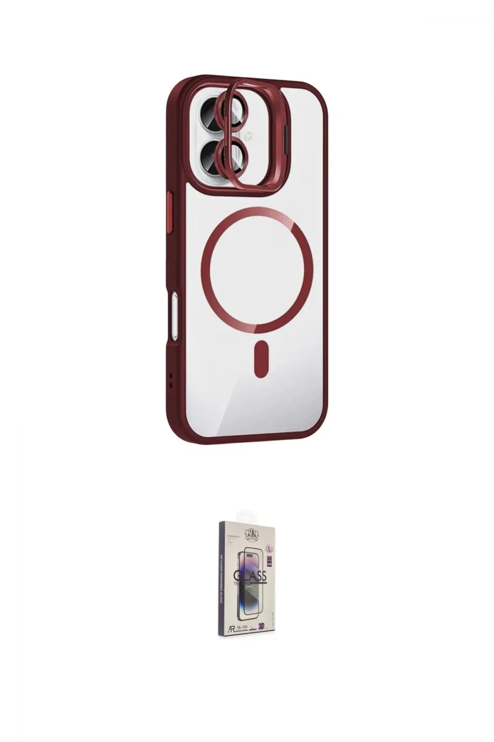 ieg™ iPhone 16 Plus Kılıf Yadigar Asil Koleksiyonu - Siyah Bilvis 3D Cam Ekran Koruyucu